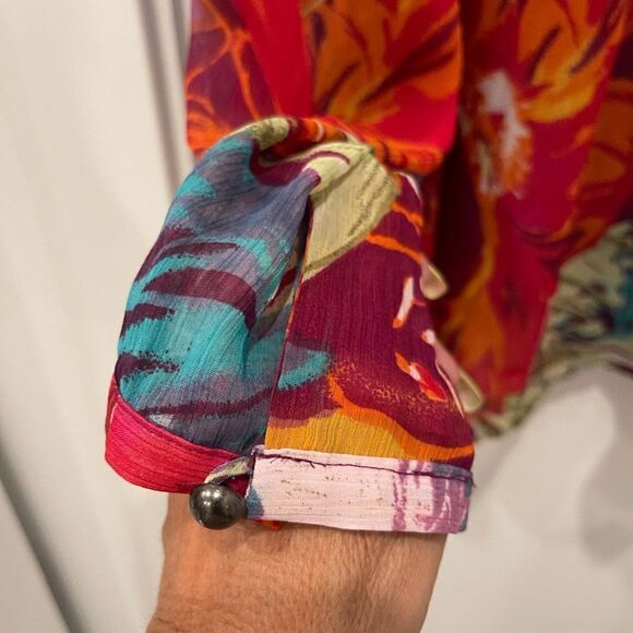 Lane Bryant Semi Sheer Floral Sequins Long Sleeve Top.Size 26/28 - Picture 11 of 14